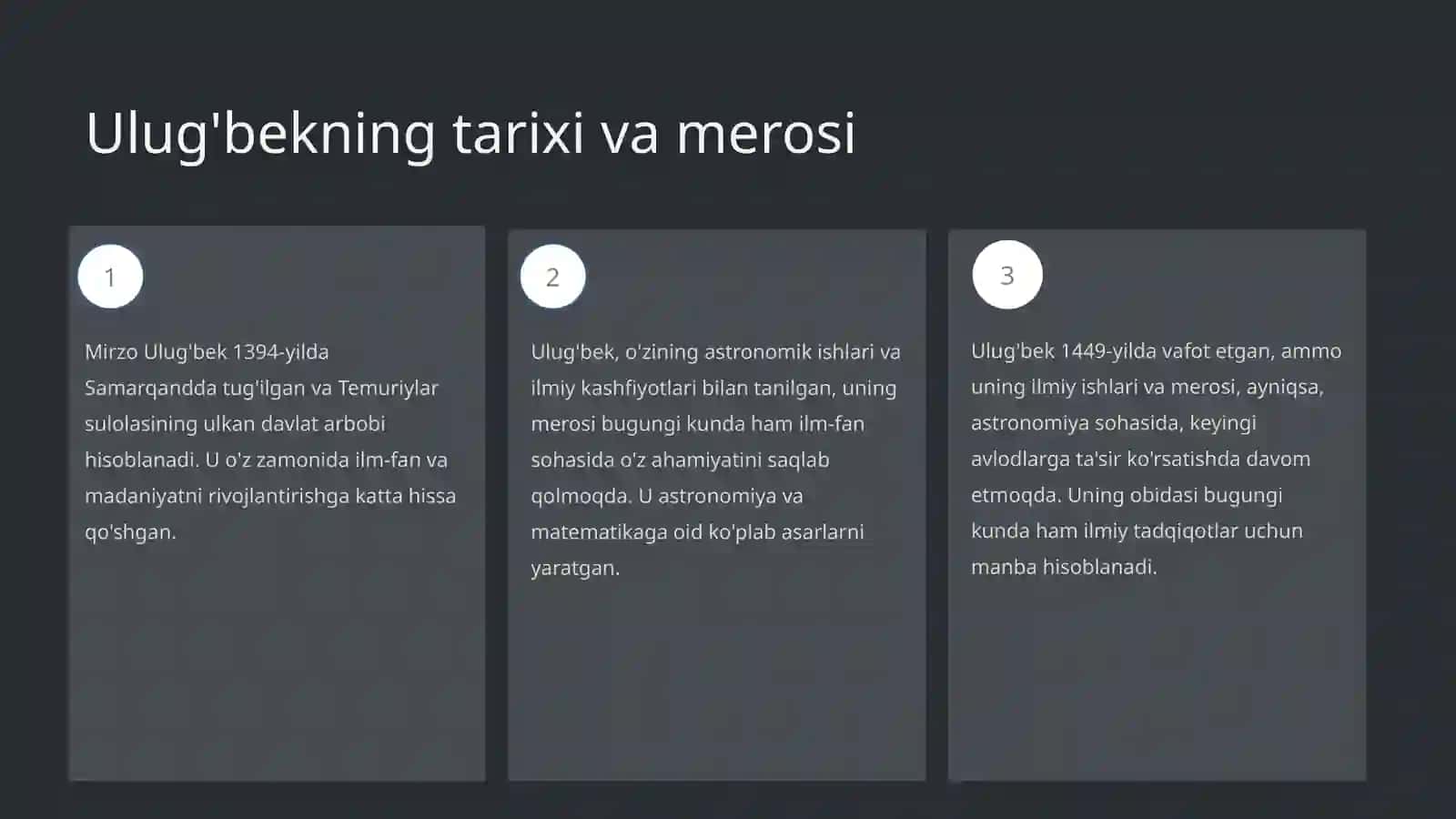 Mirzo Ulug'bekning tarixiy ahamiyati 3