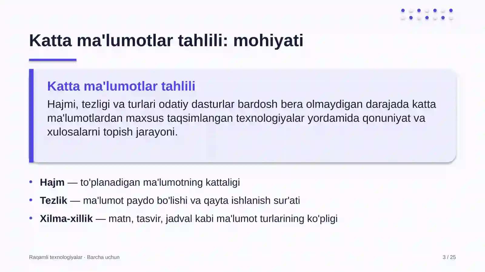 Hajm — to'planadigan ma'lumotning kattaligi 3