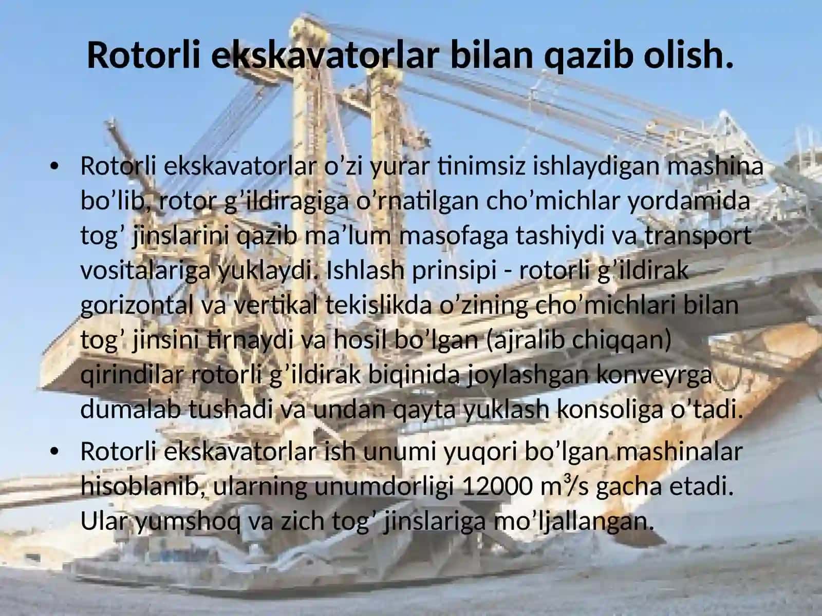 Uzluksiz ishlovchi kon qazish mashinalarining ishlash prinsiplari va qo’llanish sohalari 3