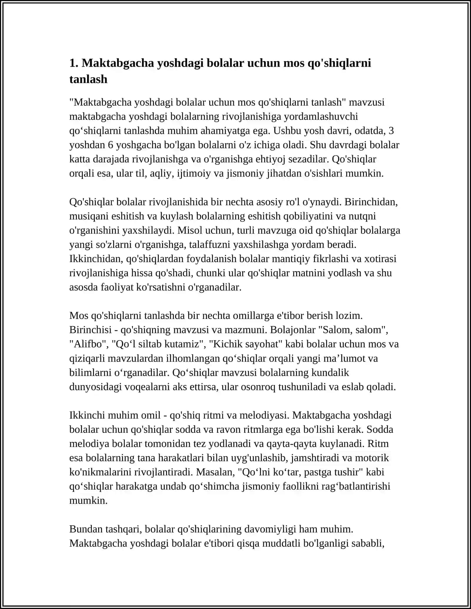 MAKTABGACHA YOSHDAGI BOLALARGA QOSHIQCHILIGI KONIKMALARINI TARBIYALASH 3