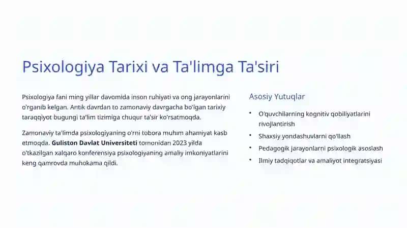 Zamonaviy Ta'lim va Psixologiya: Inson Ongini Yangi Nuqtai Nazar 3