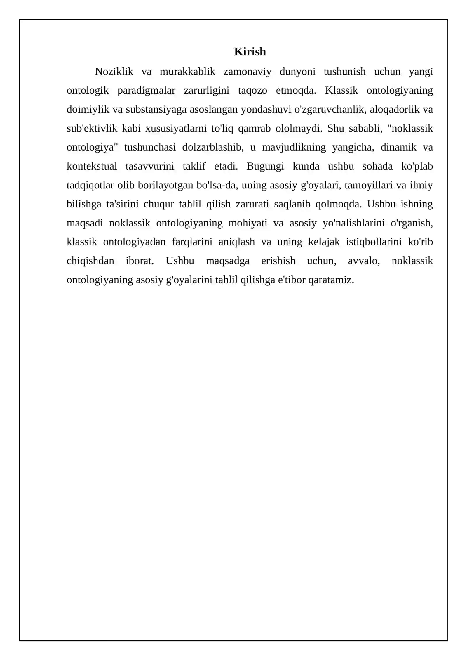 Noklassik ontologiyaning yo'nalishlari va mohiyati 3