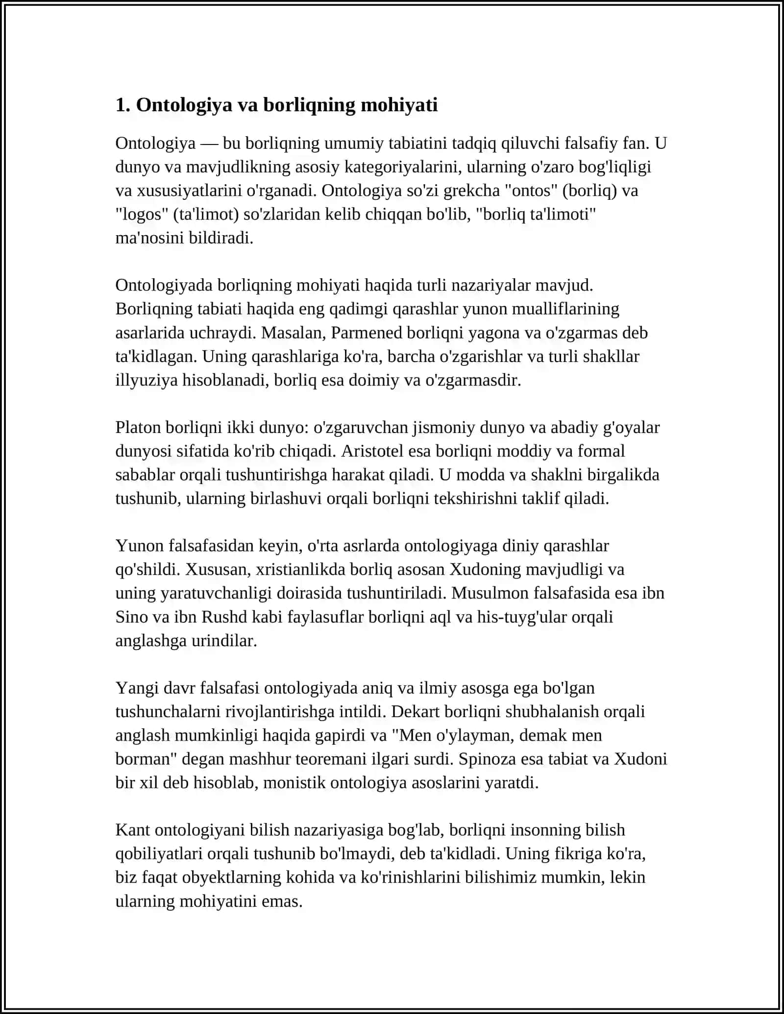 FALSAFA VA TABIIY ILMIY FANLARDA BORLIQNING MOHIYATIGA OID KONSEPSIYALAR 3