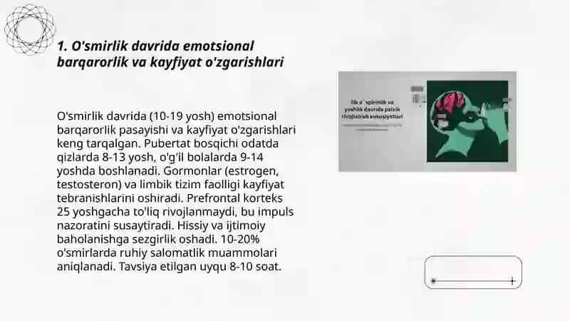 Õsmir, õspirin va yetuklik, keksalik davrida psixik rivojlanish xususiyatlari 3