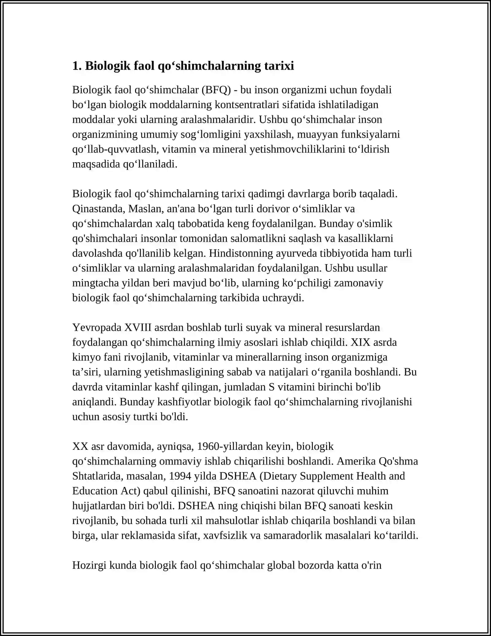 BIOLOGIK FAOL QOʻSHIMCHALAR 3