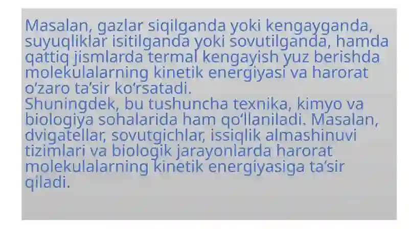 Haroratdagi  jismning kinetik energiyasi .Kuch va inersiya momenti 3