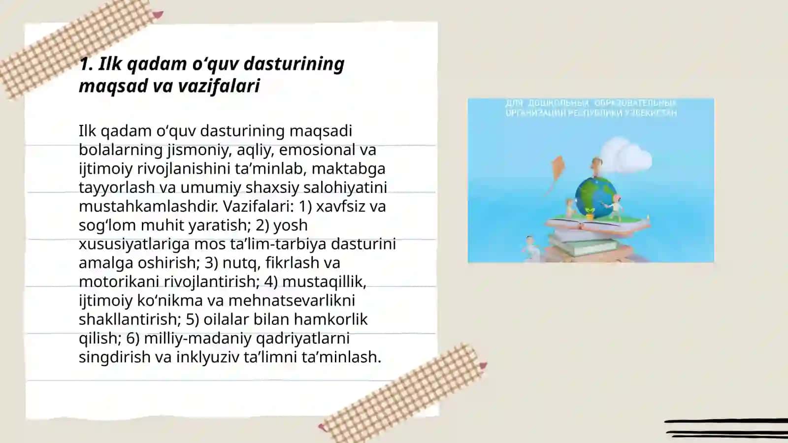 Ilk qadam oʻquv dasturi 3