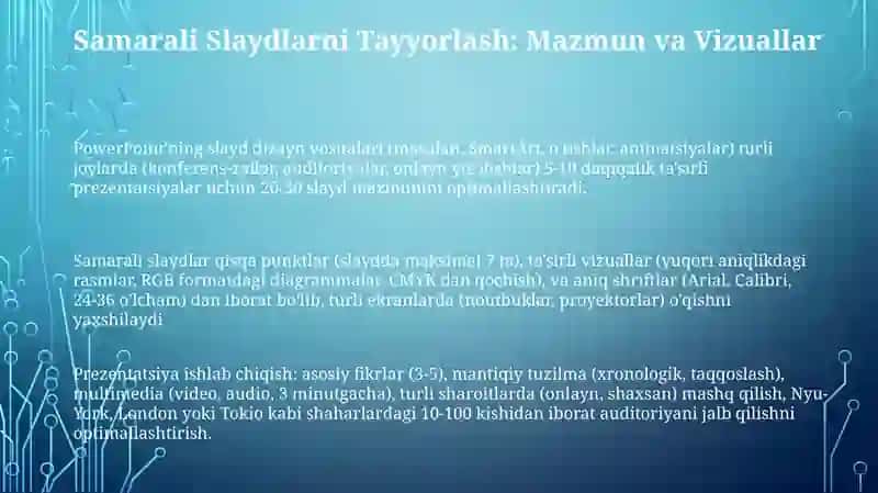Power Point dasturi misolida 3