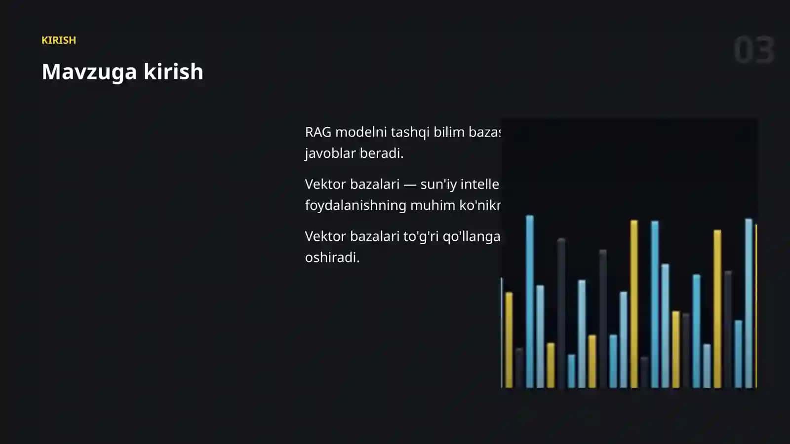 Vektor bazalari — qadamba-qadam Sun'iy intellekt bo'yicha amaliy taqdimot · III to'plam 3