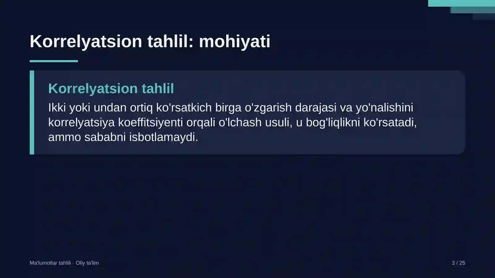 yog'ochni qayta ishlash korxonalarida korrelyatsion tahlilni o'tkazish 5559 3