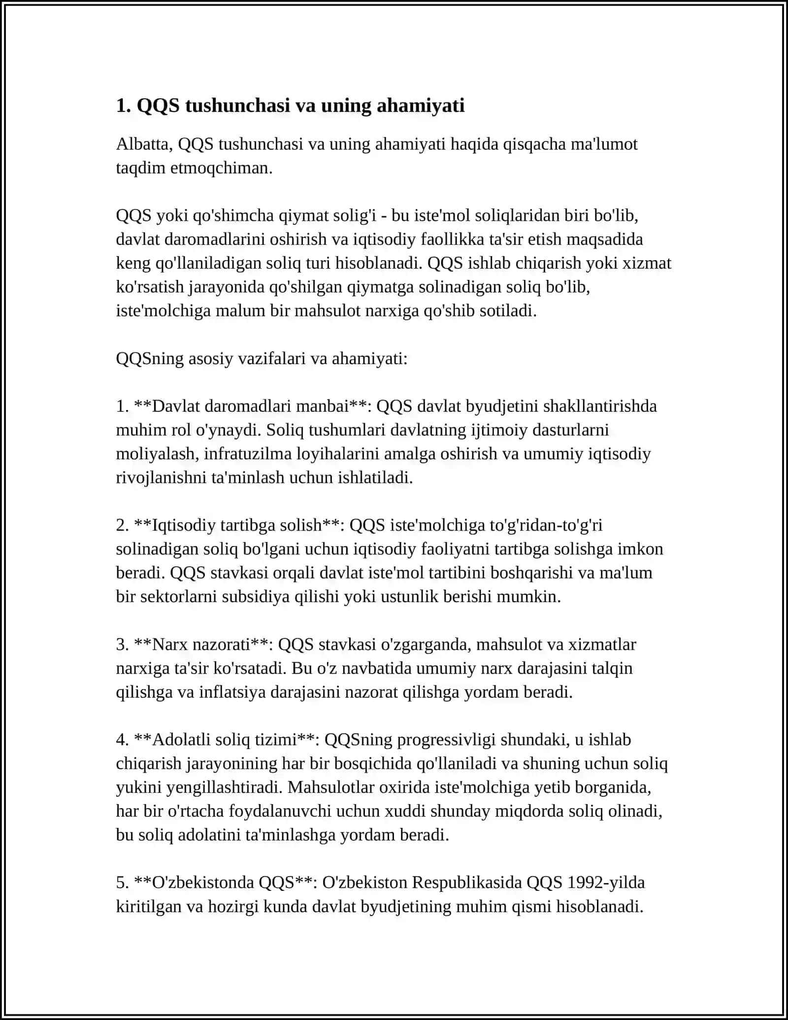 QO‘SHILGAN QIYMAT SOLIGʻINI HISOBLASH VA HISOB KITOBLARNI TAQDIM QILISH JARAYONI 3