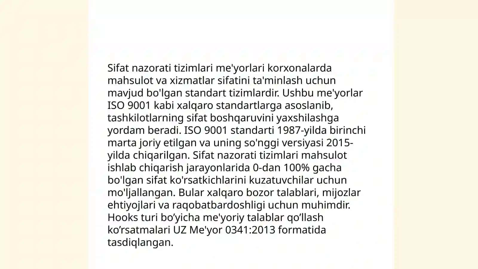 Sifat nazorati tizimlari 3
