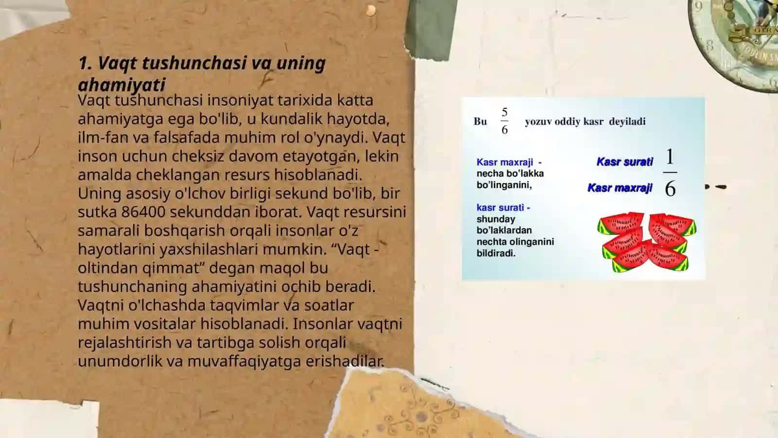 Boshlangʻich sniflarda vaqt va uning oʻlchov birliklarini oʻrganish 3
