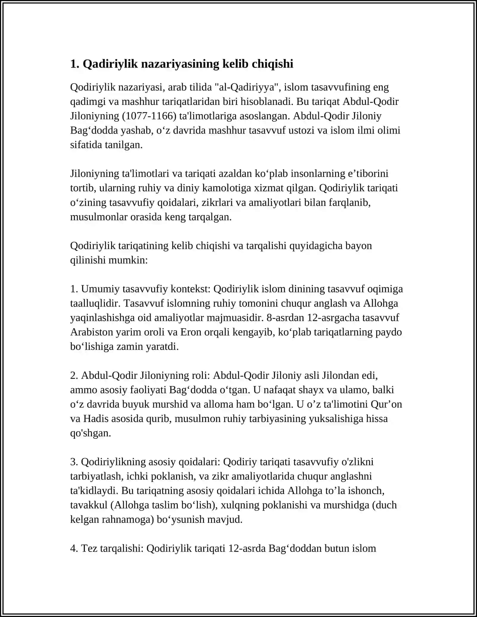 QADRIYLIK NAZARIYASI 3