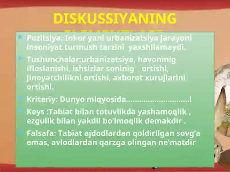 Urbanizatsiyajarayoni insoniyatturmush tarzini yaxshilaydi 3
