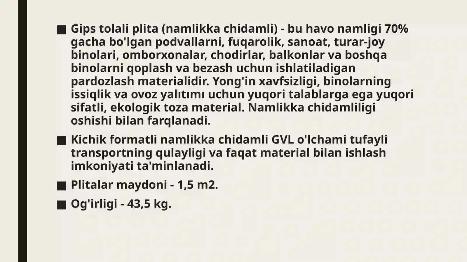 Gips tolali plita 3
