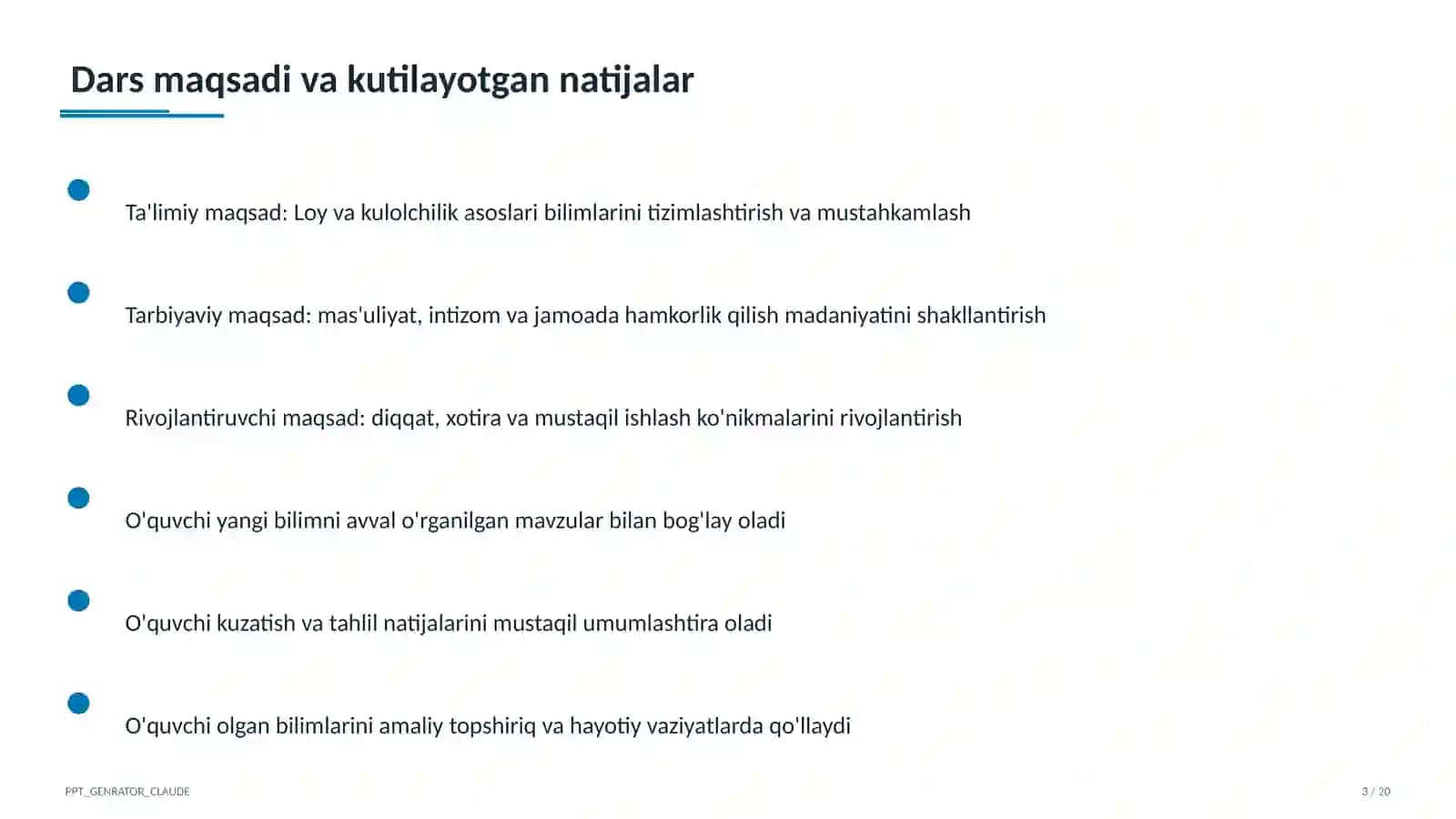 Loy va kulolchilik asoslari (4-sinf) 3