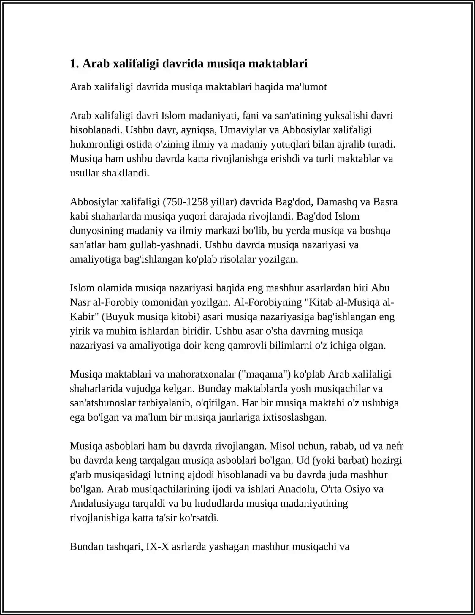 ARAB XALIFALIGI DAVRIDA MUSIQA MADANIYATI (VII-VIII ASRLAR) 3