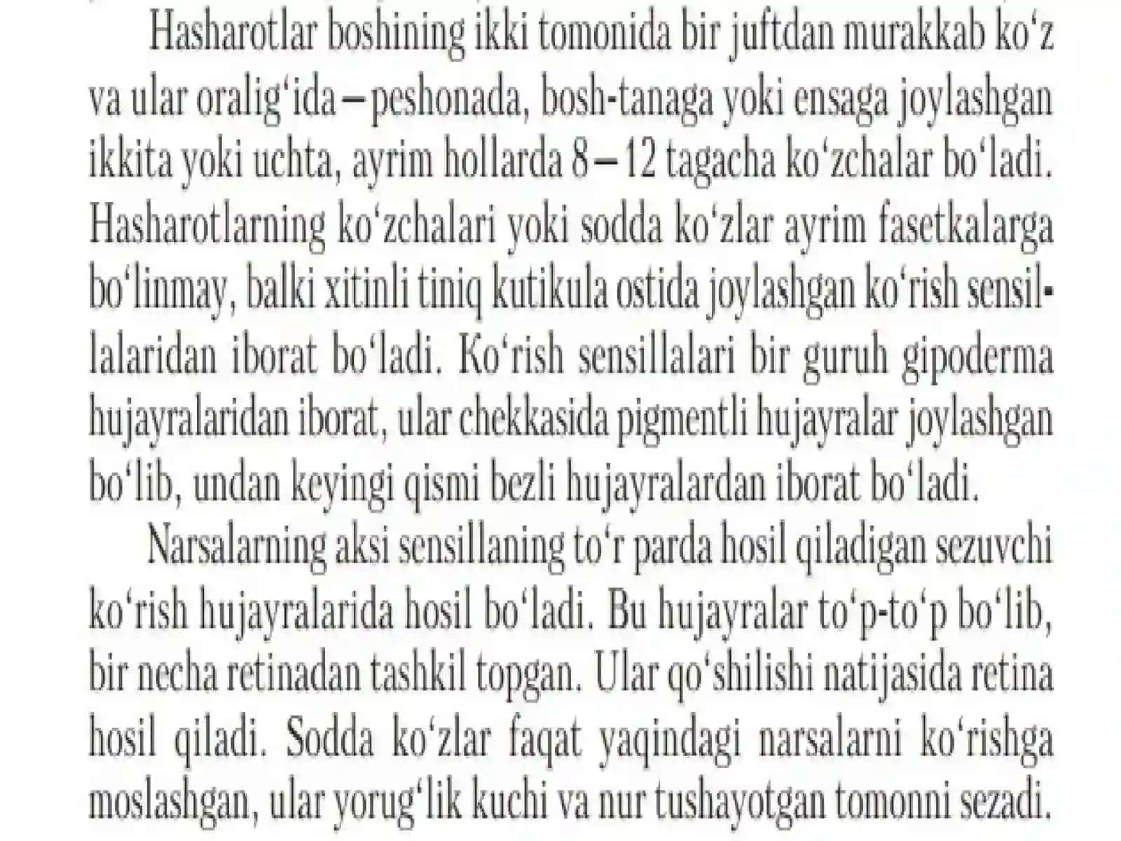 Hashoratlarning ko'rish eshitish va hid bilish organlari 3