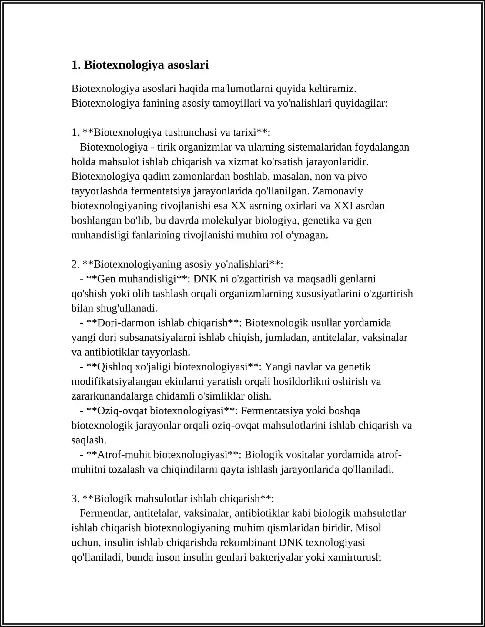 BIOTEXNOLOGIYA ASOSIDA BIOLOGIK XAVF-XATARLARNI BARTARAF ETISH: QISHLOQ XO‘JALIGIDA ZARARKUNANDA VA KASALLIKLAR BILAN KURASHISH 3