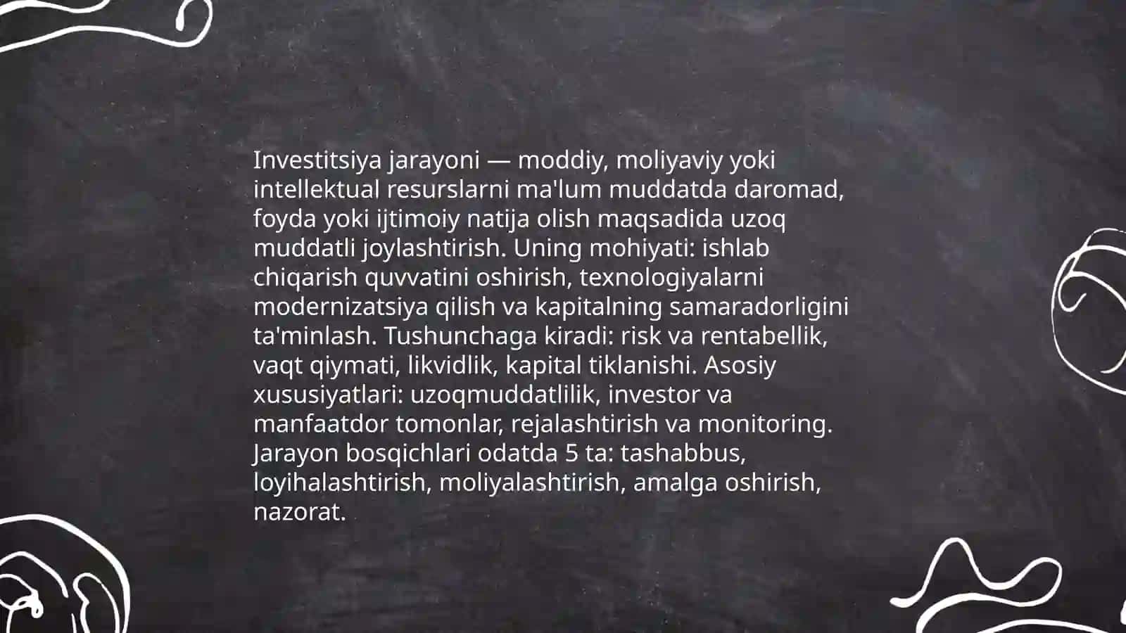 Investitsiya jarayonlarining mazmuni va asosiy bosqichlari 3