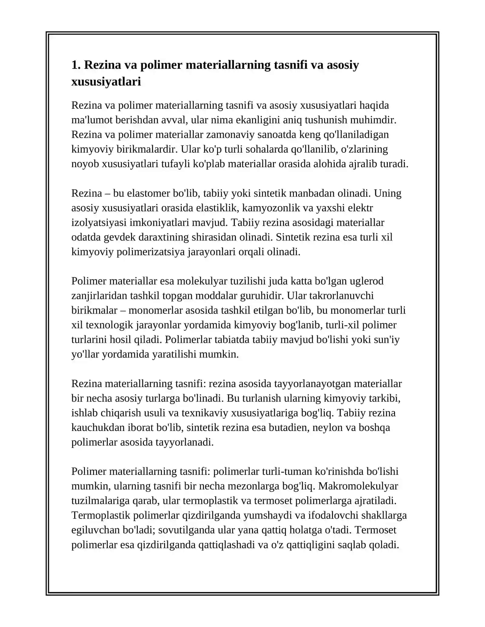 REZINA-POLIMER MATERIALLAR ISHLAB CHIQARISH USKUNALARI VA ULARNING ISHLASH PRINSIPI 3