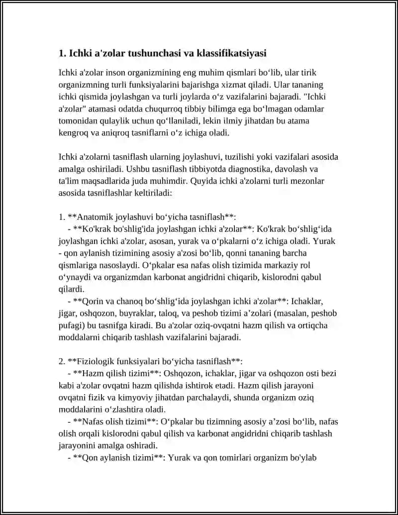 Ichki a'zolar tushunchasi va klassifikatsiyasi 3