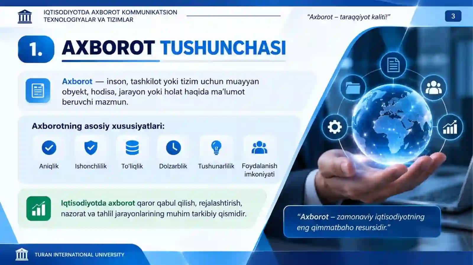 IQTISODIYOTDA AXBOROT KOMMUNIKATSION TEXNOLOGIYALAR VA TIZIMLAR 3