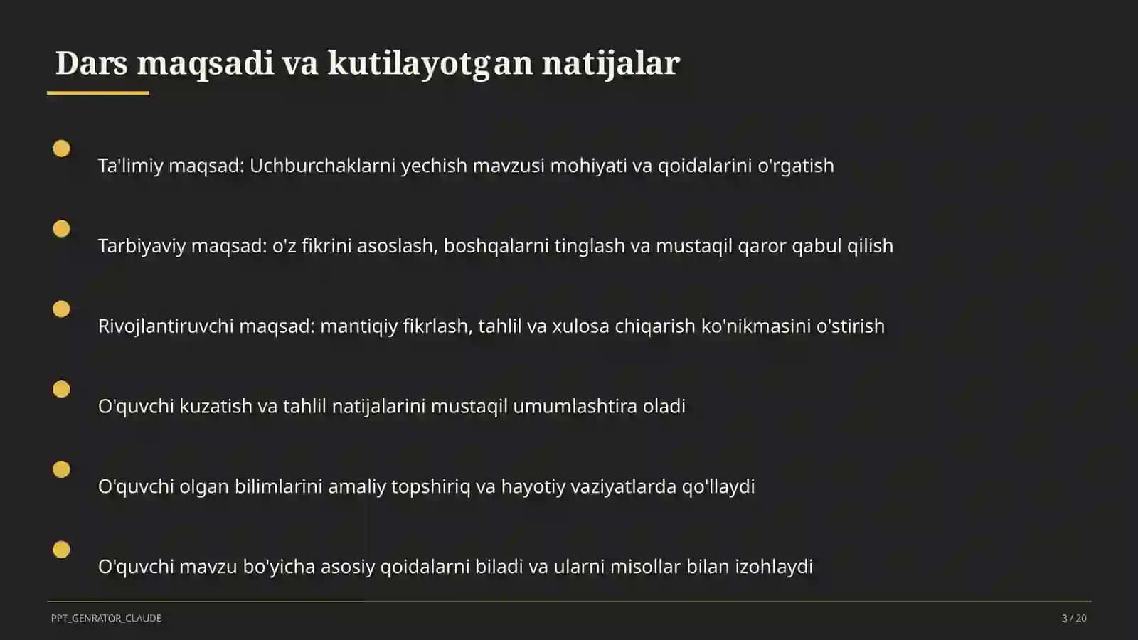 Uchburchaklarni yechish (9-sinf) 3
