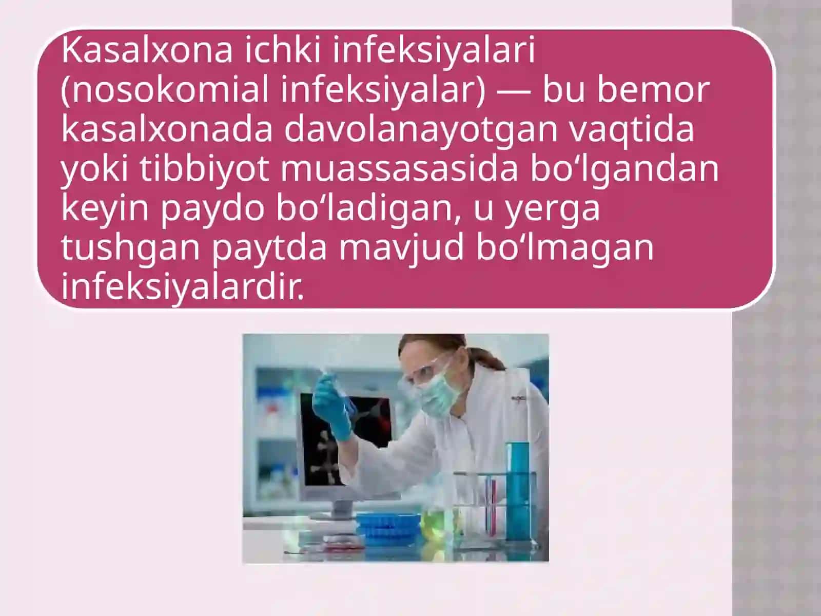 Kasalxona ichki infeksiyalarini kelib chiqishi uchun havo muhitining bakteriologik ifloslanganligini ahamiyati 3