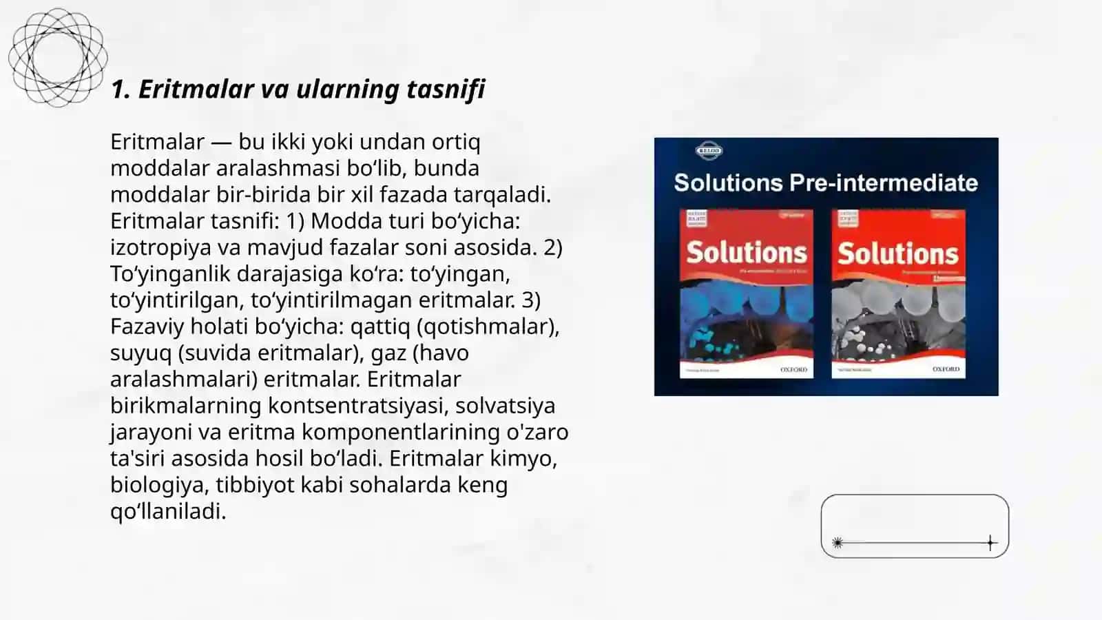 Eritmalar, eritmalarning kolligativ xossalari. Trimetrik tahlil asoslari 3