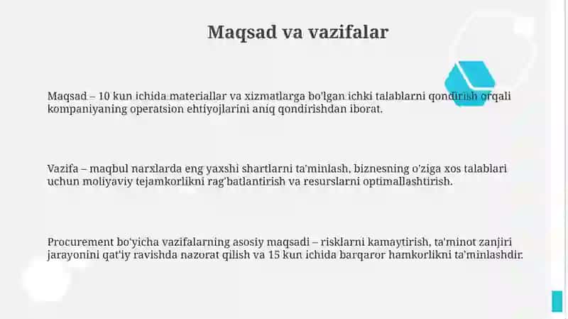 Xarid sorovi va talablarini ishtirokchilargayetkazishmexanizmi 3
