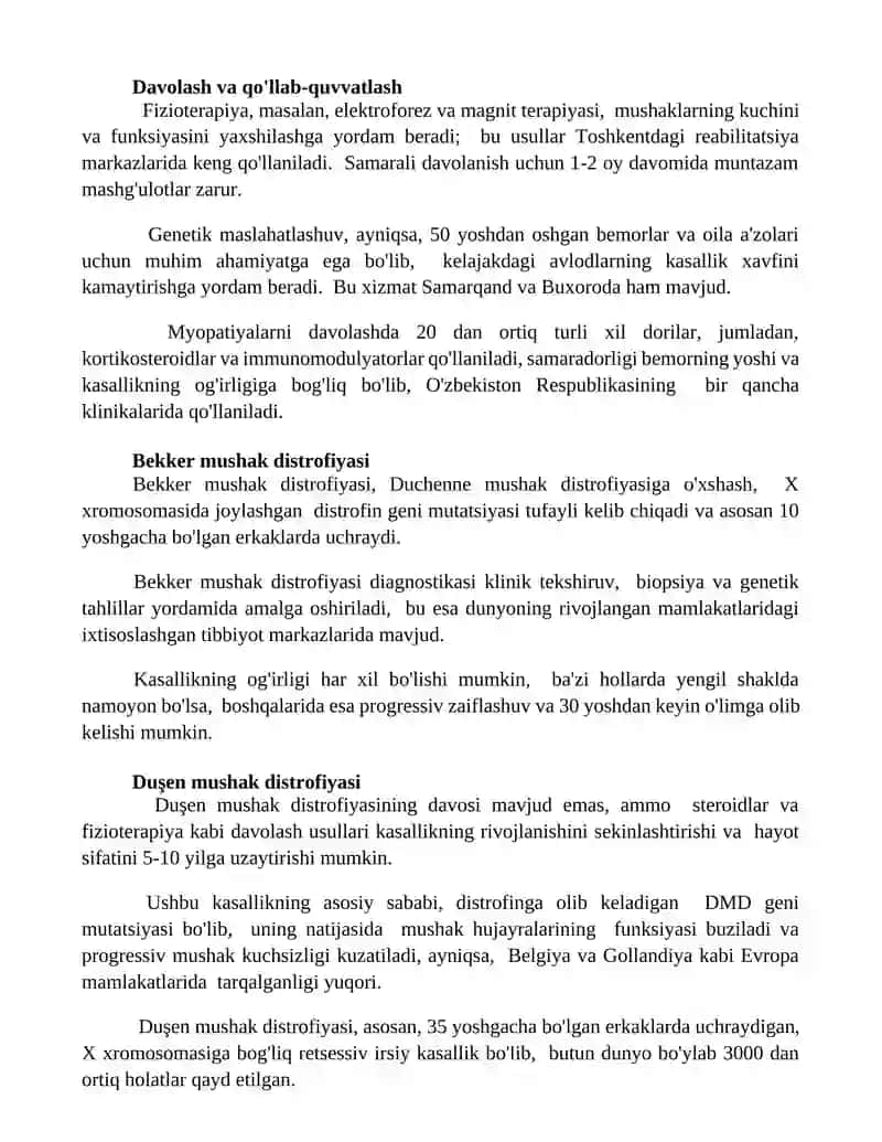 Asab tizimining (miopatiyalar ) nasli kasalliklar 3