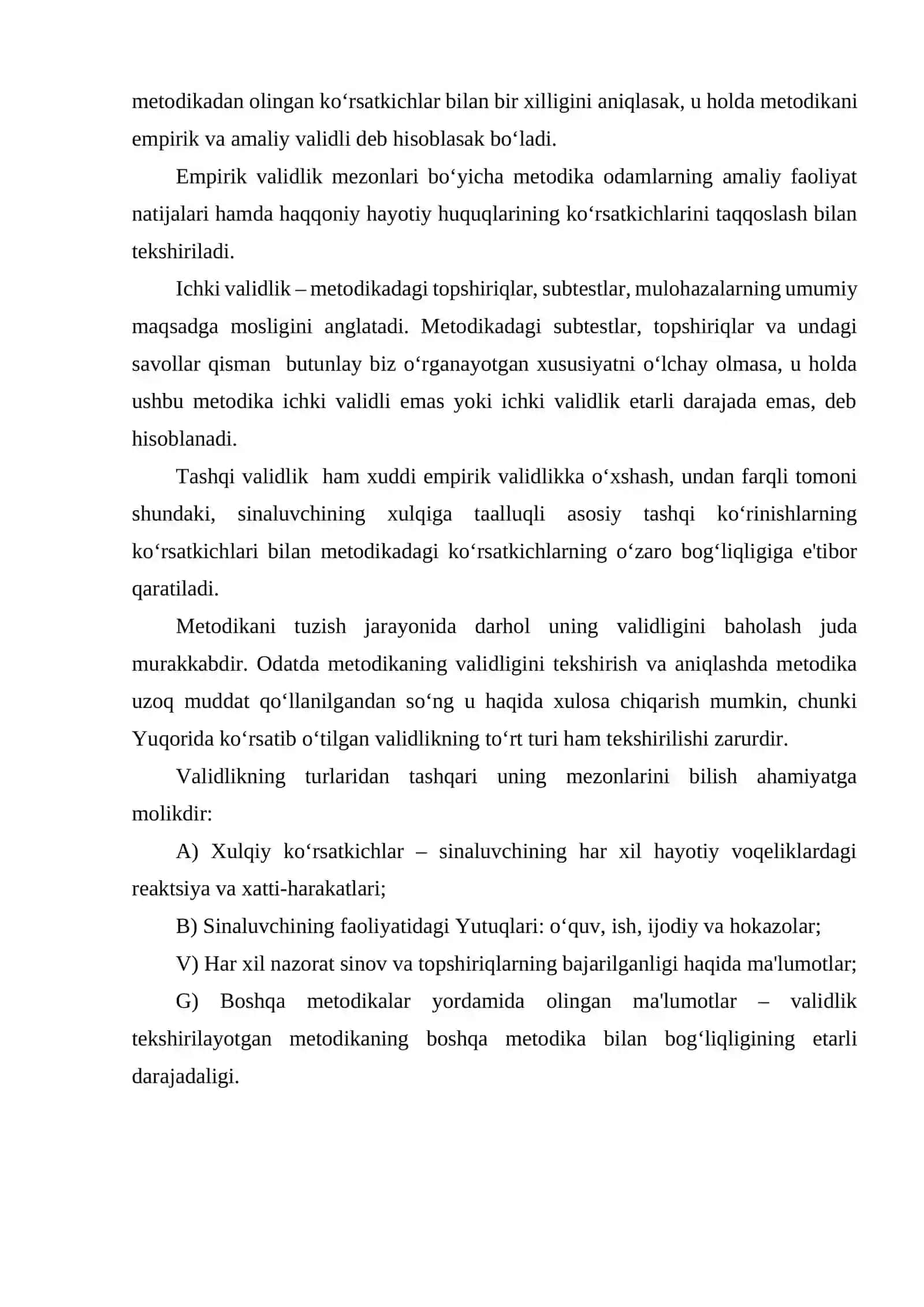 Test tizimlarini tashkiliy va texnologik ta’minlash Testning validligi. 3