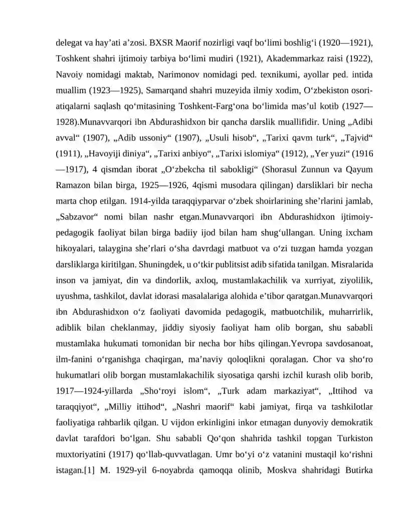 Munavvar Qorining ma'rifat tizimidagi faoliyati 3