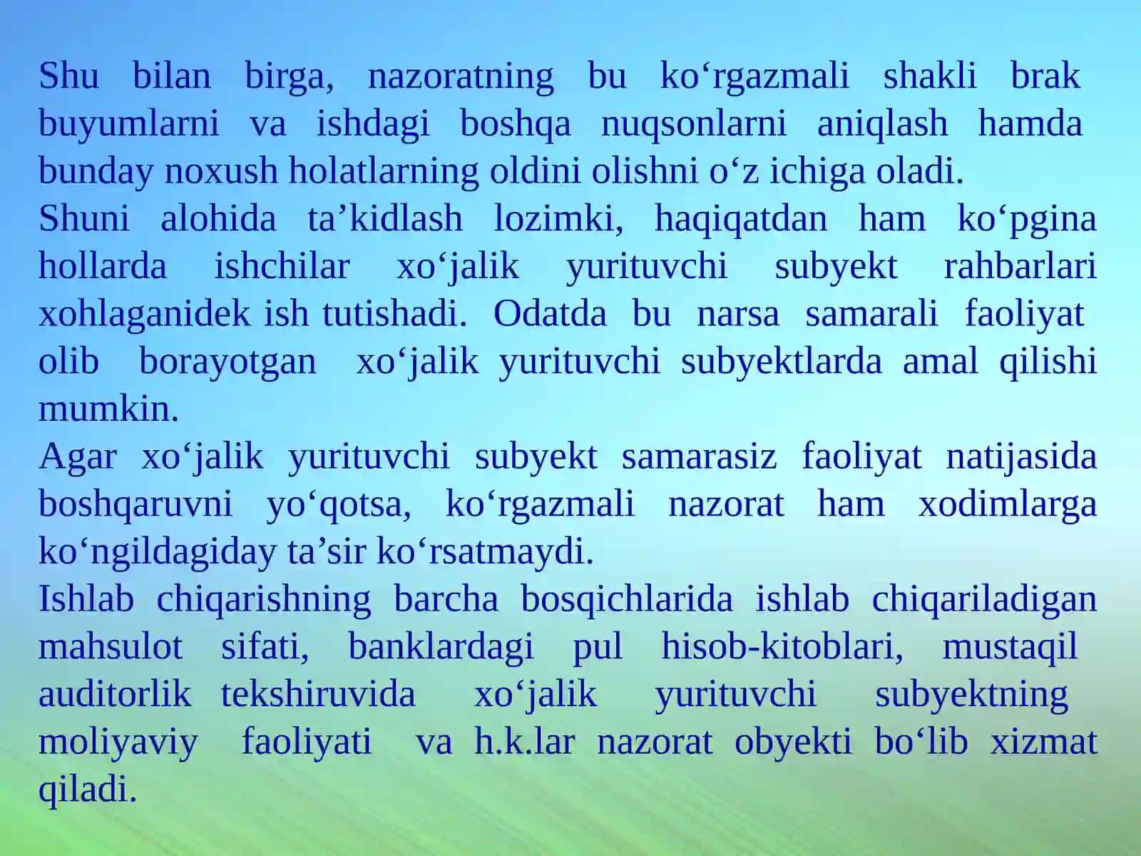 SIFAT NAZORATINING XULQIY JIHATLARI 3
