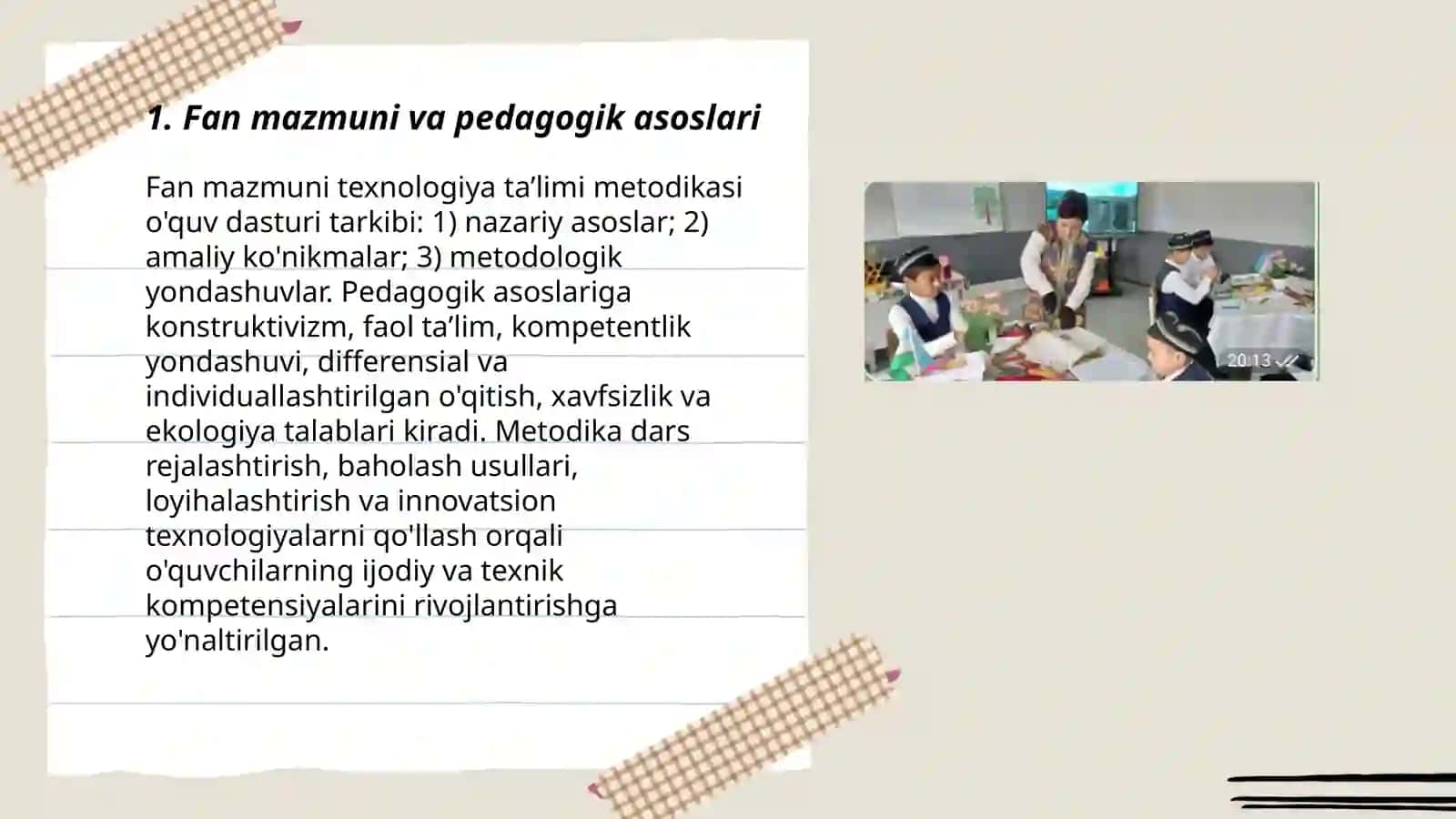 Texnologiya taʼlimi metodikasi fanining mazmuni, maqsadi va vazifalari 3