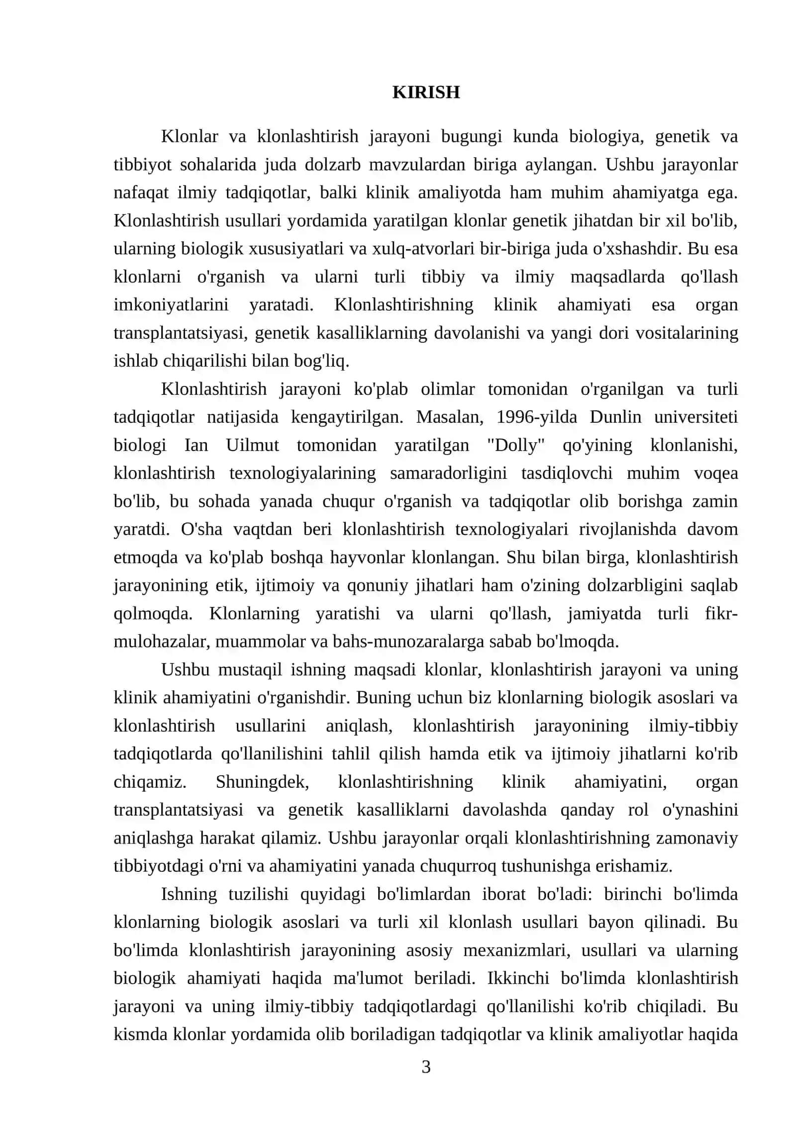 Klonlar, klonlashtirish, klinik ahamiyati 3
