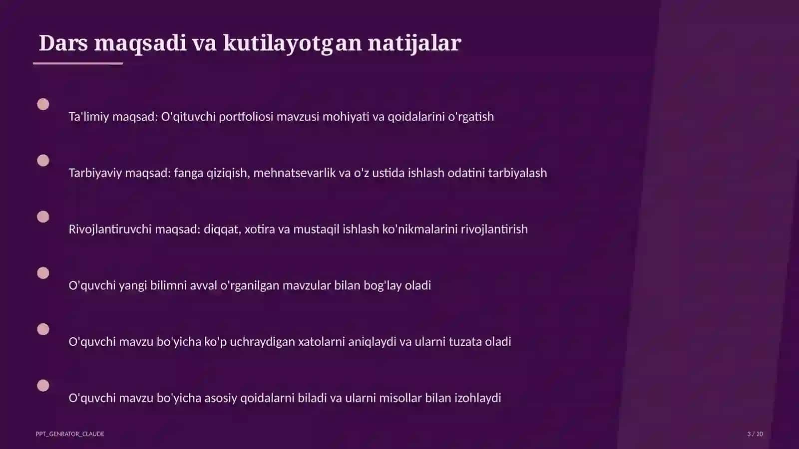 O'qituvchi portfoliosi 3