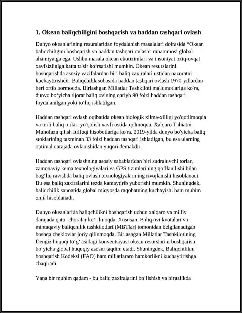 DUNYO OKEANI RESURSLARIDAN FOYDALANISH MASALALARI 3