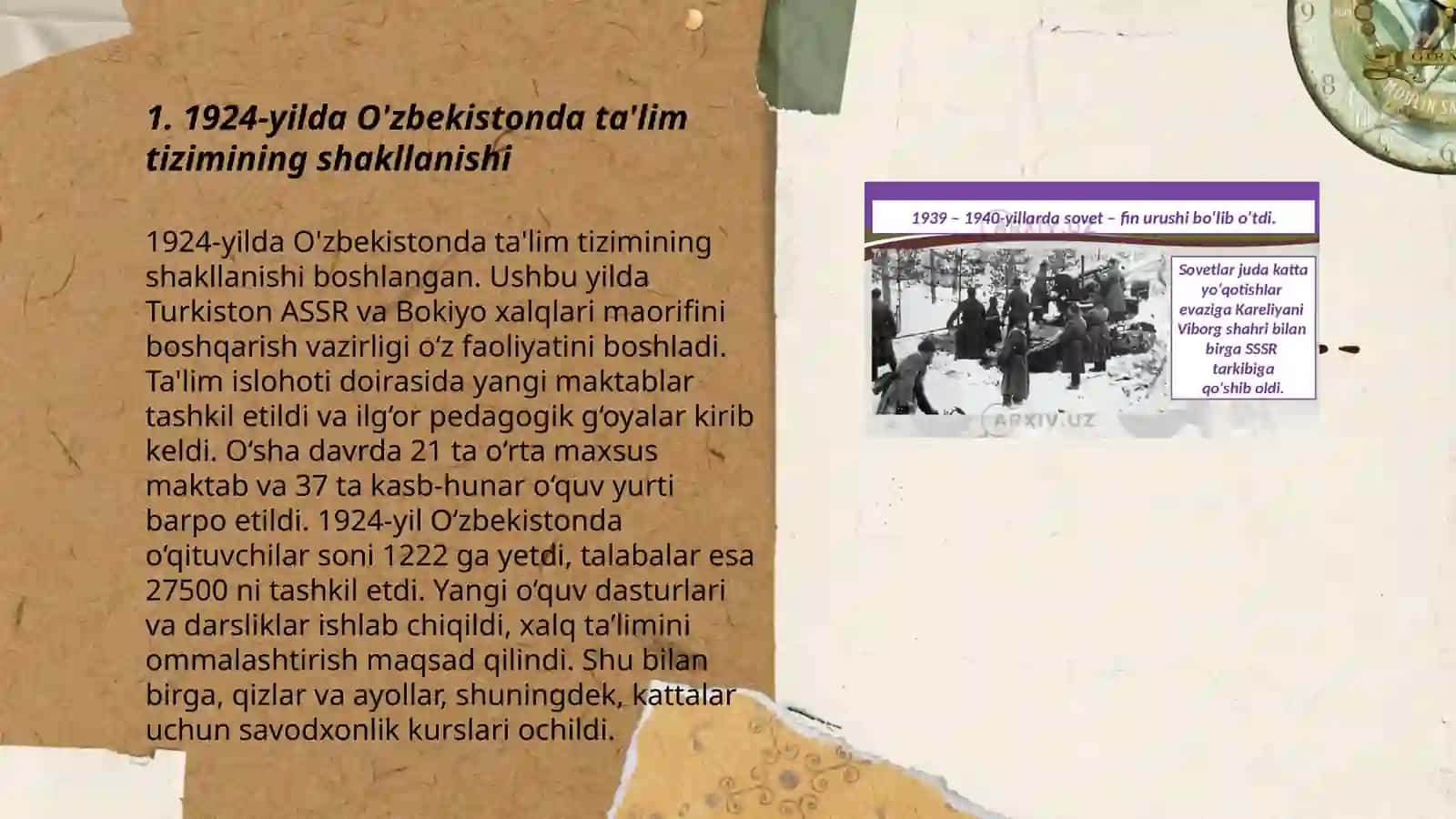 1924-1991-yillarda O'zbekistonda ta'lim tizimi va pedagogik fikrlar rivoji 3