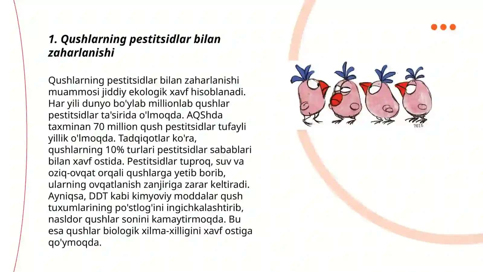Qushlar biozararlanish manbai 3