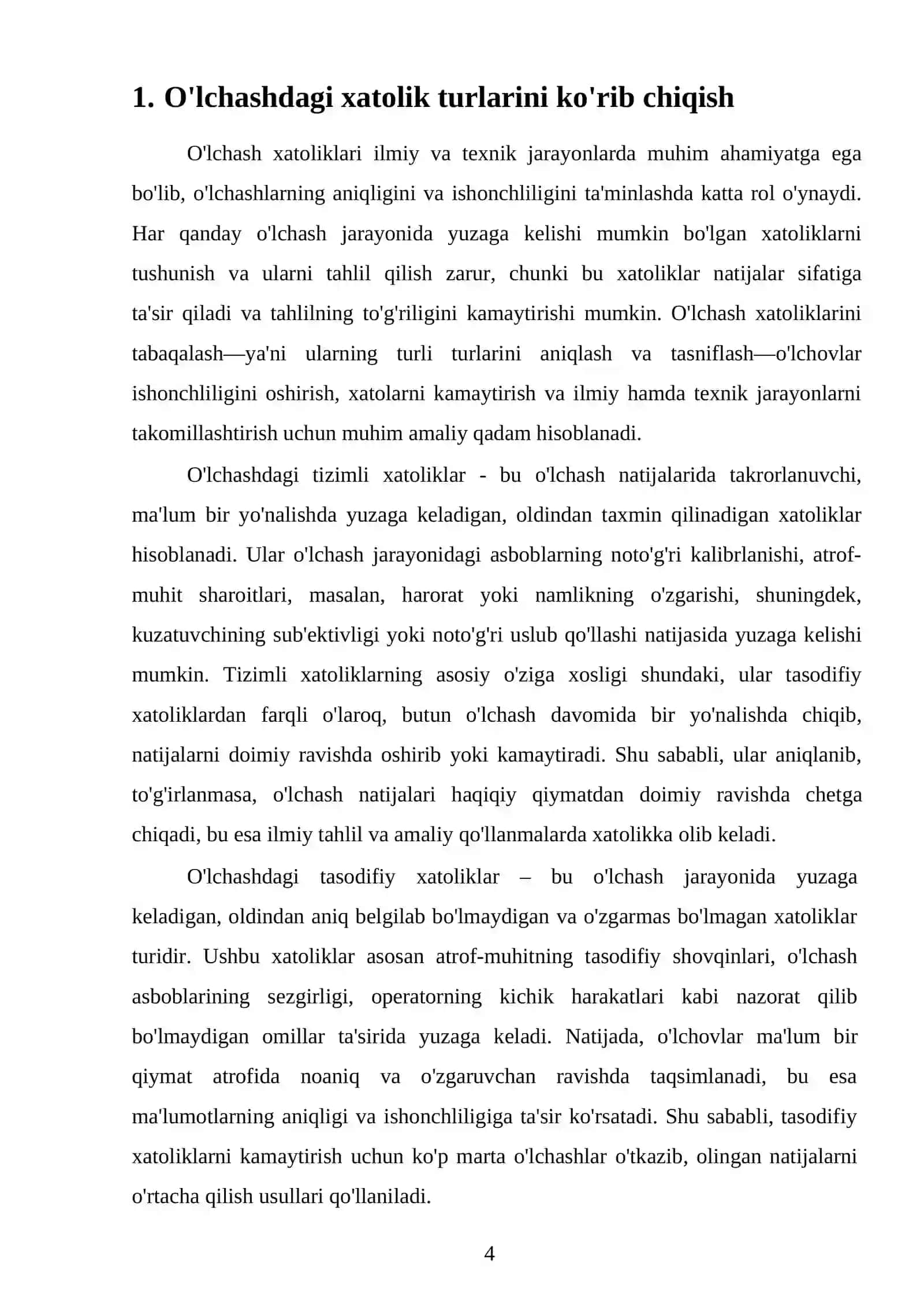 O'lchash xatoliklarini tabaqalash 3