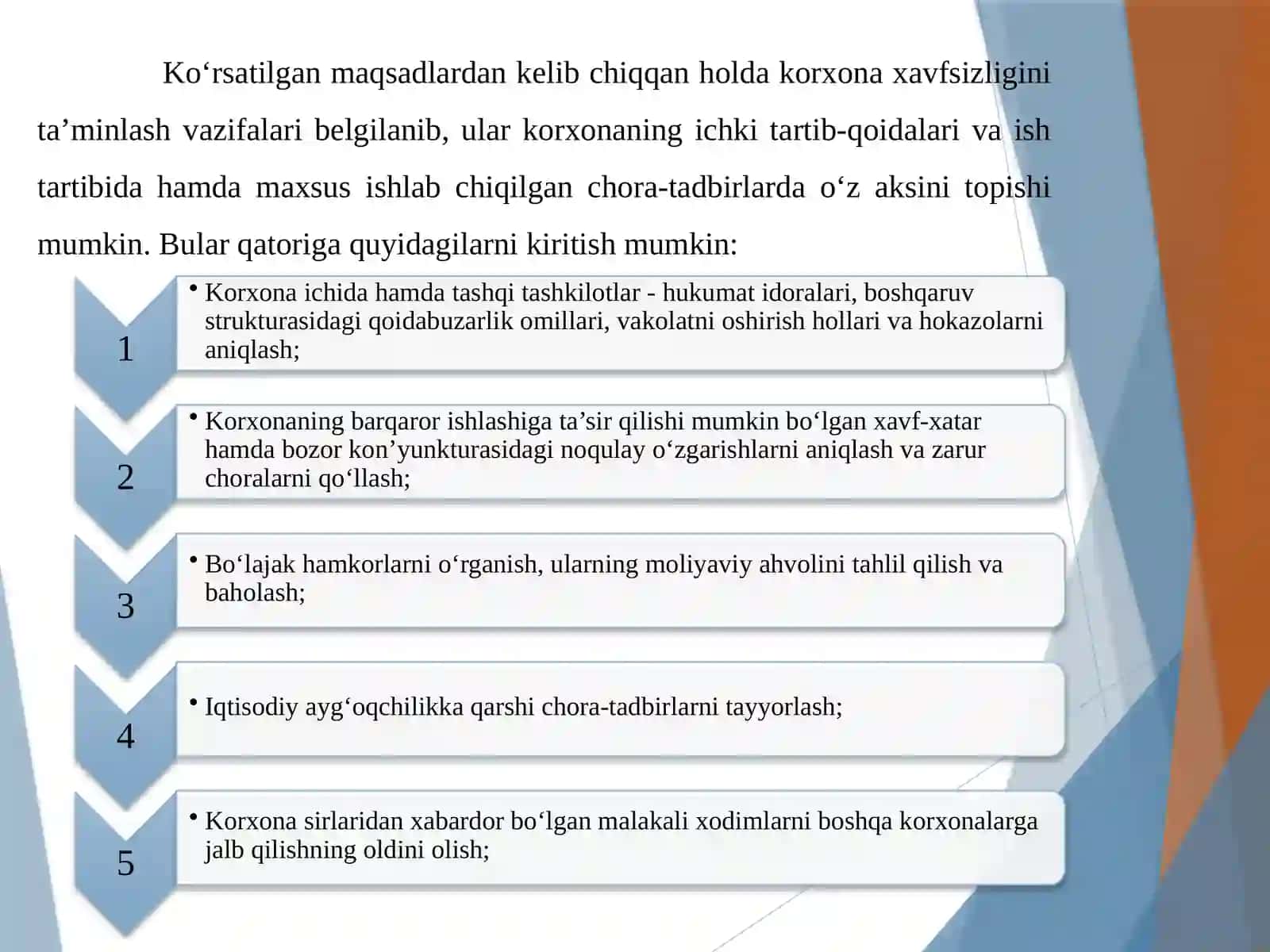 Korxonaning iqtisodiy xavfsizligi va tijorat siri 3