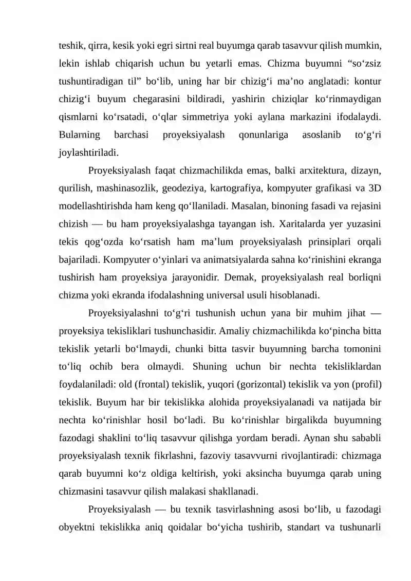 Proyeksiyalash usullari 3