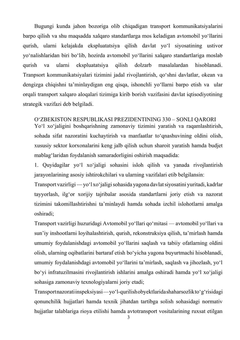 M-41 Bishkek – Dushanbe – Termiz avtombil yo’lining 1460 - 1465 qismini rekonstruksiya qilish texnologiyasini ishlab chiqish 3