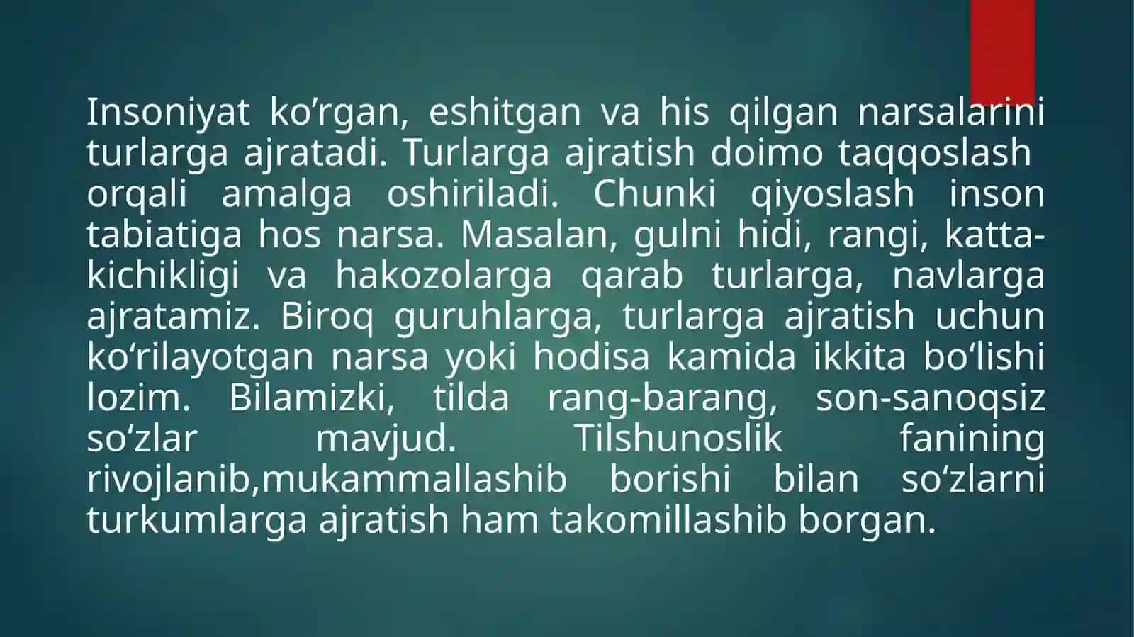 So'zlarni turkumlarga ajratish tamoyillari 3