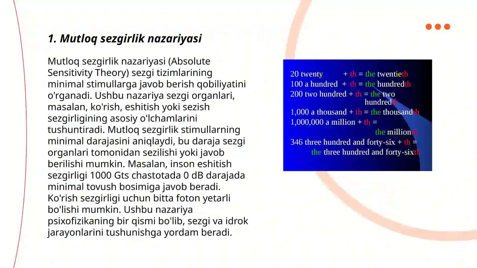 Mutloq va differentsial sezgirlikni o'rganish 3