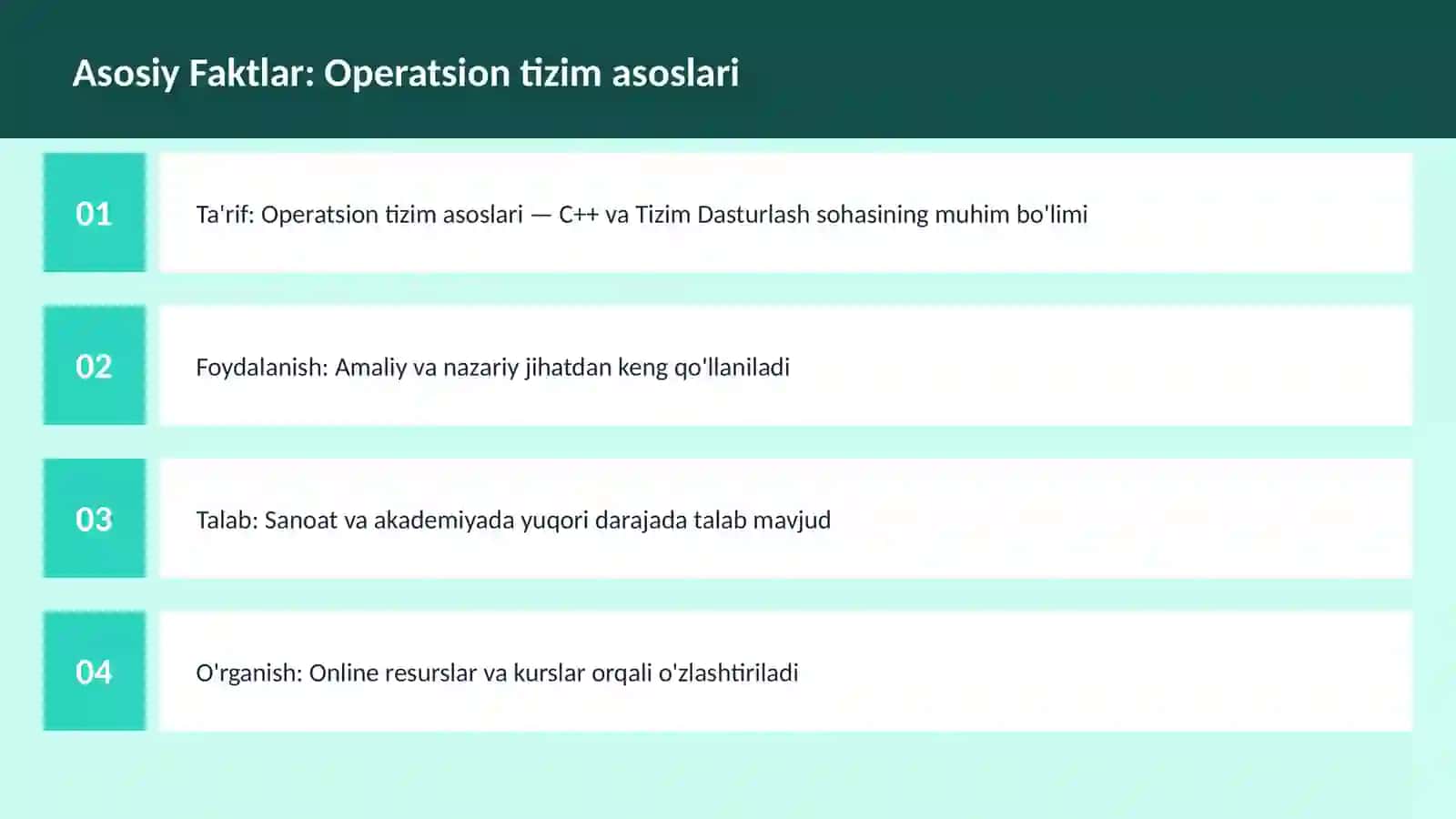Operatsion tizim asoslari 3