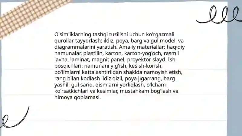 Tabiatshunoslik fanidan mavzular boʻyicha koʻrgazmali qurollar tayyorlash 3